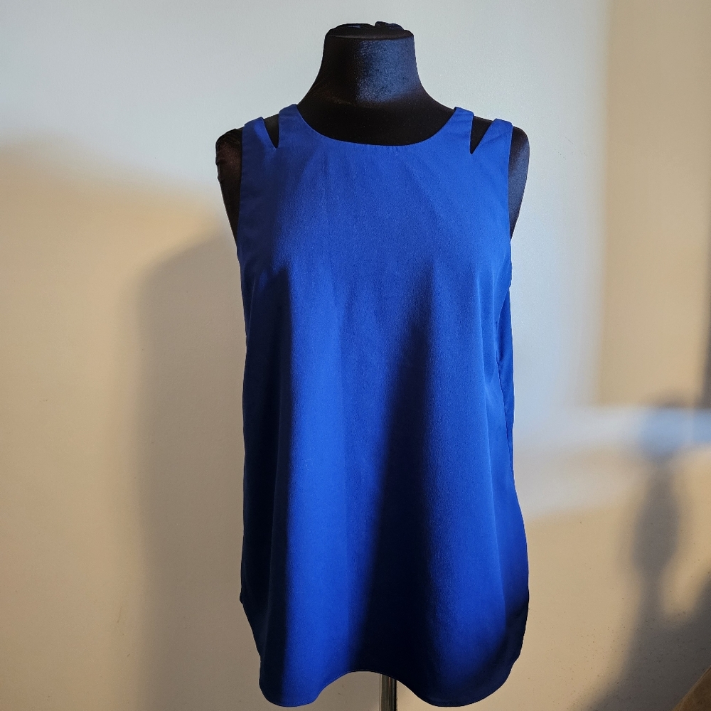 Banana Republic Factory Cobalt Blue Sleeveless Top Size Medium Shoulder Detail